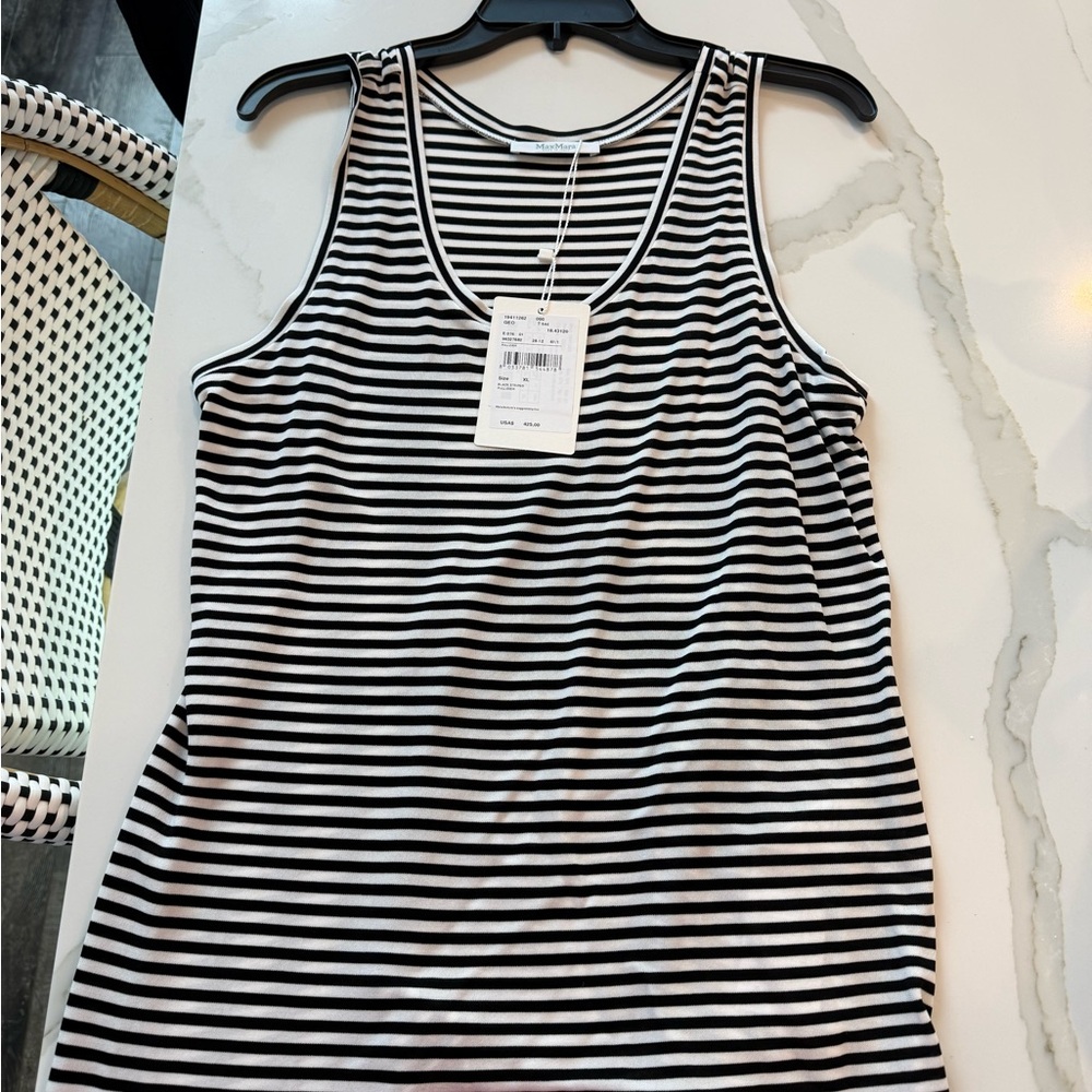 MaxMara Monochrome Striped Tank Top